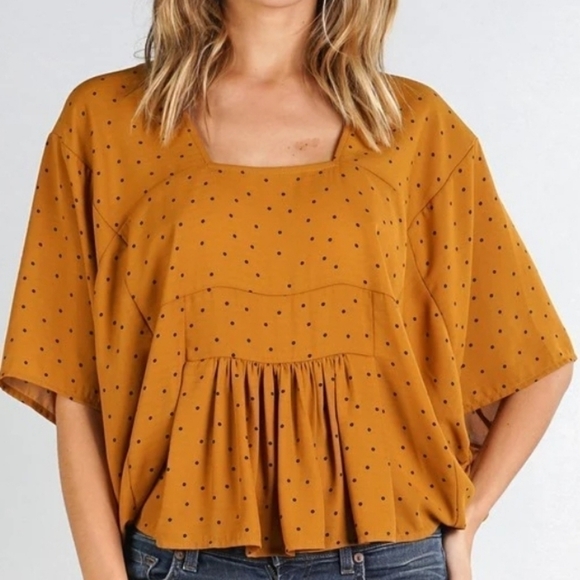 Lovestitch Black Polka Dot Cacoon Blouse Top Size S/M - Picture 1 of 4